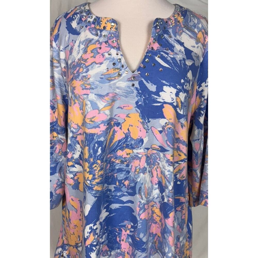 Quacker Factory Plus Size 1x Multicolored Silver … - image 2